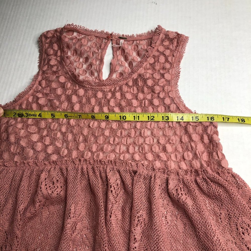 Free People Lace Ruffle Sleeveless Crop Tank Top - Picture 5 of 7
